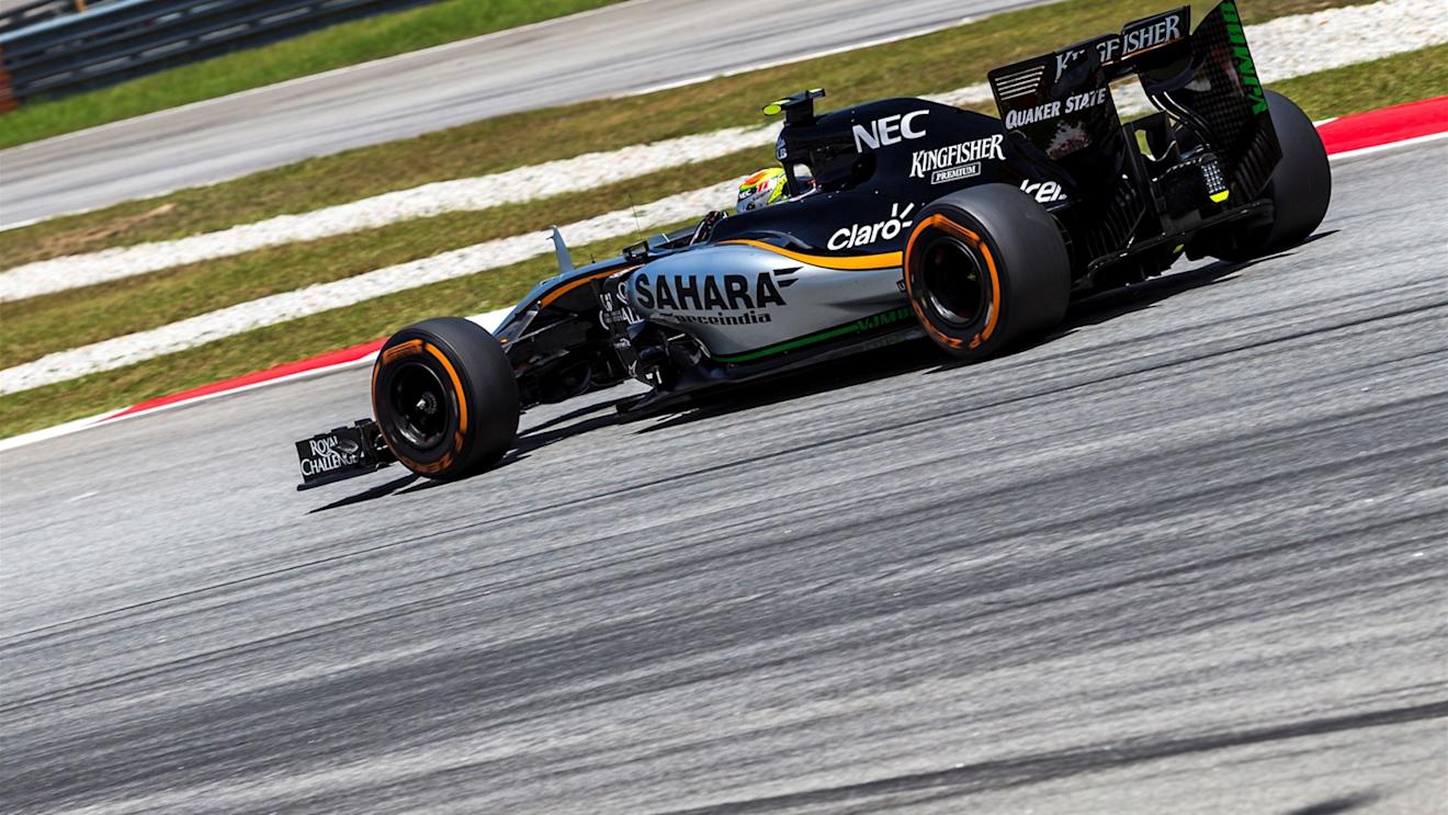 Sergio Perez (MEX) Force India VJM08 at Formula One World Championship, Rd2, Malaysian Grand Prix, free practice 3, Sepang, Malaysia, Saturday 28  March 2015. © Sutton Motorsport Images