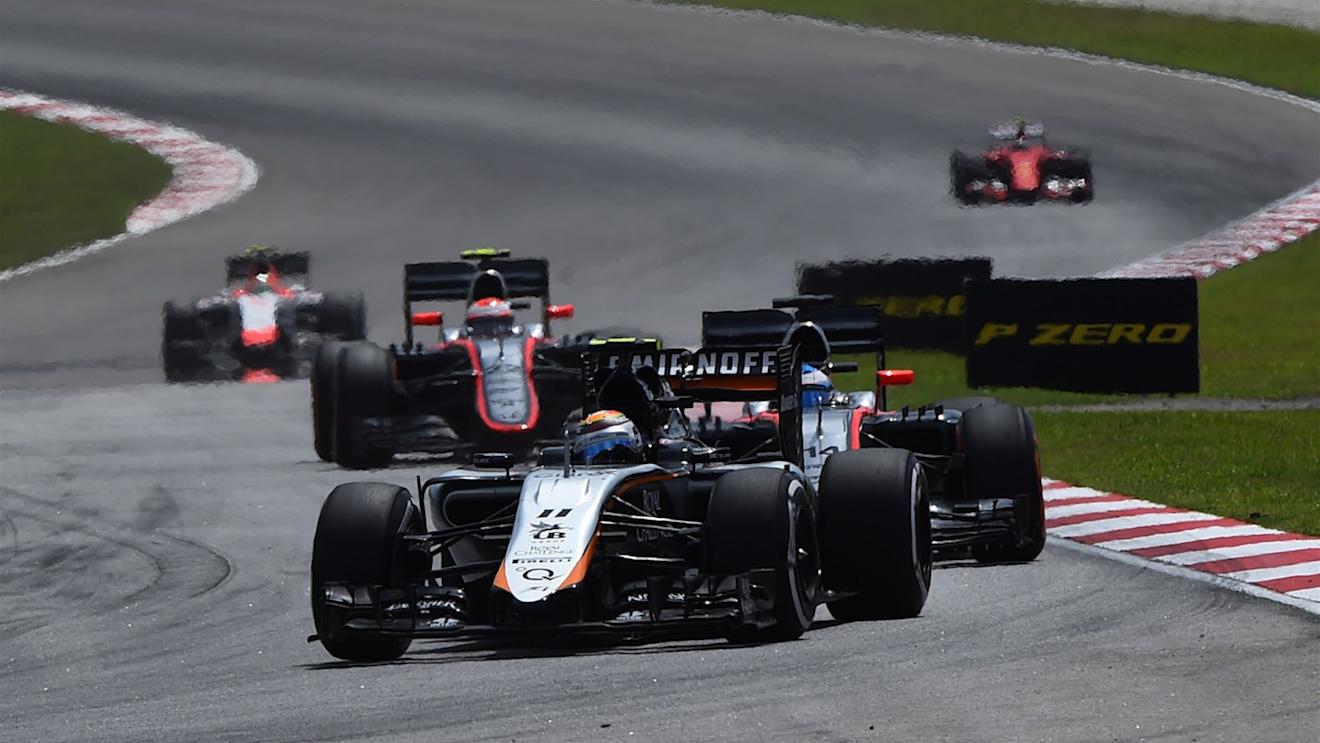 Sergio Perez (MEX) Force India VJM08 at Formula One World Championship, Rd2, Malaysian Grand Prix, Race, Sepang, Malaysia, Sunday 29 March 2015. © Sutton Motorsport Images