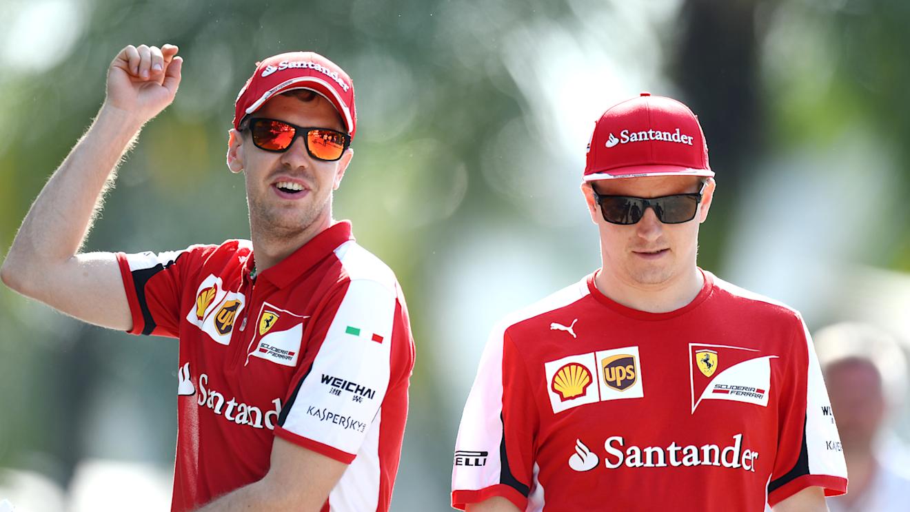 Sebastian Vettel (GER) Ferrari and Kimi Raikkonen (FIN) Ferrari at Formula One World Championship, Rd2, Malaysian Grand Prix, Practice, Sepang, Malaysia, Friday 27  March 2015. © Sutton Motorsport Images