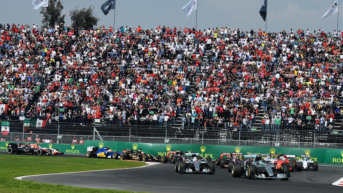 Nico Rosberg (GER) Mercedes AMG F1 W06 leads Lewis Hamilton (GBR) Mercedes AMG F1 W06 at the start of the race at Formula One World Championship, Rd17, Mexican Grand Prix, Race, Circuit Hermanos Rodriguez, Mexico City, Mexico, Sunday 1 November 2015. © Sutton Motorsport Images