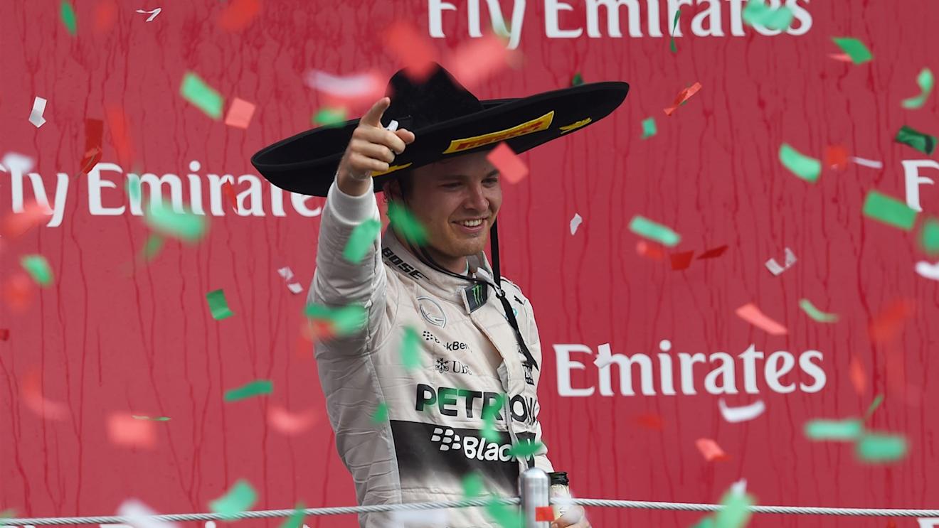 Race winner Nico Rosberg (GER) Mercedes AMG F1 celebrates on the podium with the champagne at Formula One World Championship, Rd17, Mexican Grand Prix, Race, Circuit Hermanos Rodriguez, Mexico City, Mexico, Sunday 1  November 2015. © Sutton Motorsport Images
