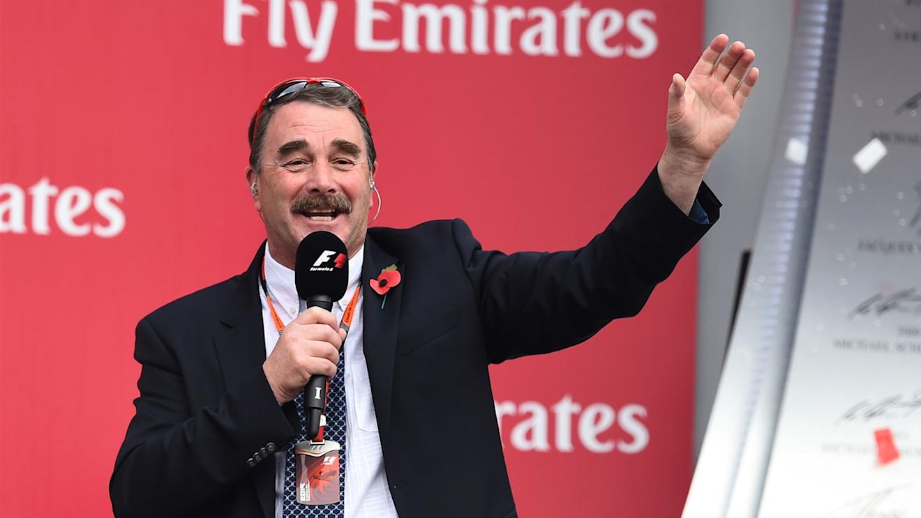 Nigel Mansell (GBR) on the podium at Formula One World Championship, Rd17, Mexican Grand Prix, Race, Circuit Hermanos Rodriguez, Mexico City, Mexico, Sunday 1  November 2015. © Sutton Motorsport Images