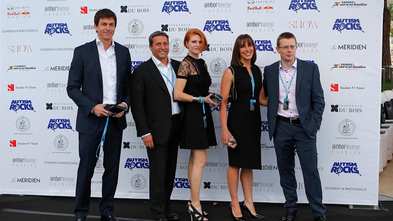 Toto Wolff (AUT) Mercedes AMG F1 Director of Motorsport and guests at Amber Lounge Fashion Show, Le Meridien Beach Plaza, Monte Carlo, Monaco, 22 May 2015. © Sutton Motorsport Images