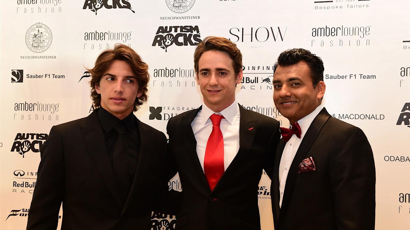 Roberto Merhi (ESP) Marussia, Esteban Gutierrez (MEX) Ferrari Test and Reserve Driver at Amber Lounge Fashion Show, Le Meridien Beach Plaza, Monte Carlo, Monaco, 22 May 2015. © Sutton Motorsport Images