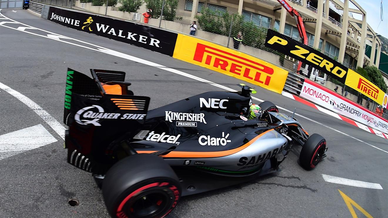 Sergio Perez (MEX) Force India VJM08
 at Formula One World Championship, Rd6, Monaco Grand Prix Qualifying, Monte-Carlo, Monaco, Saturday 23 May 2015. © Sutton Motorsport Images