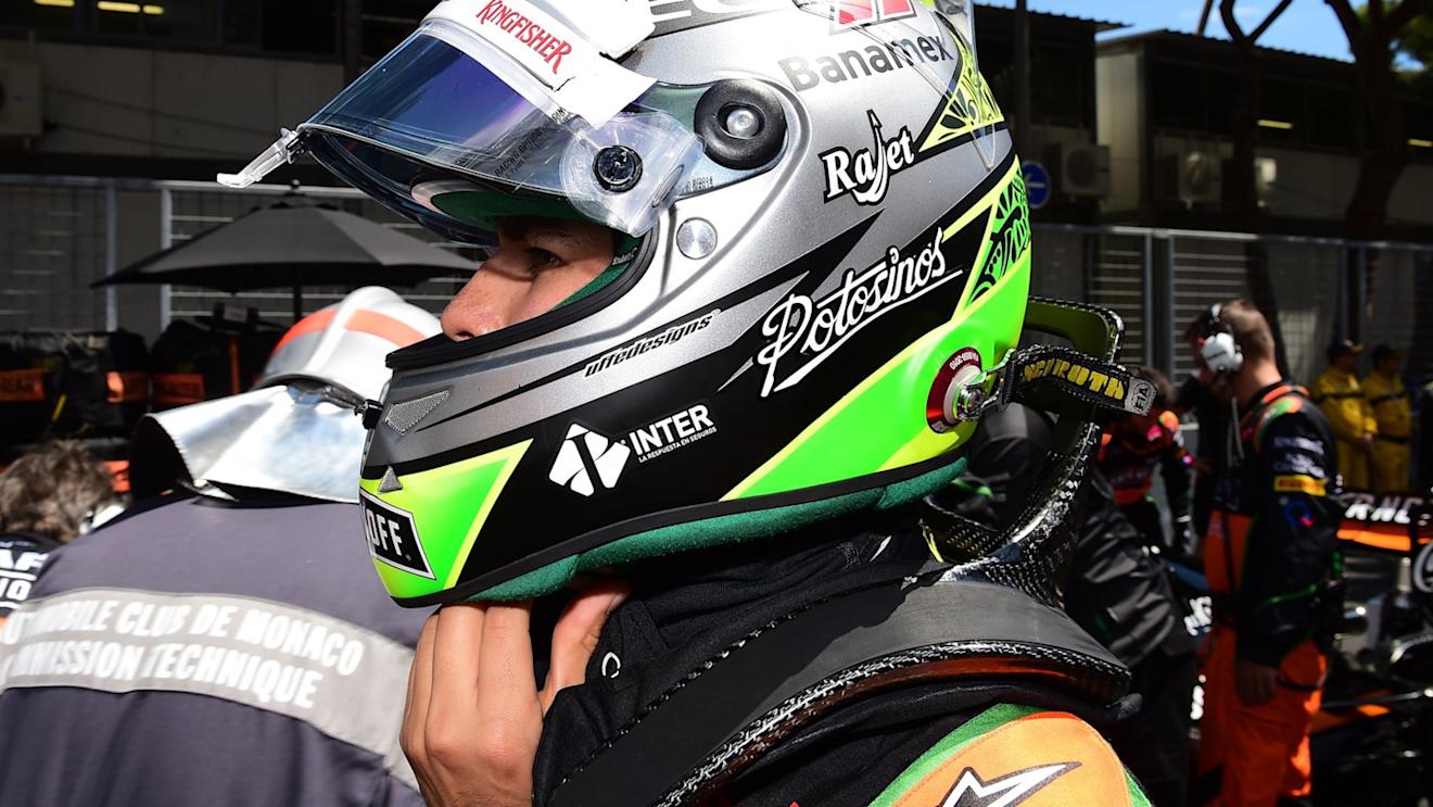 Sergio Perez (MEX) Force India on the grid at Formula One World Championship, Rd6, Monaco Grand Prix Race, Monte-Carlo, Monaco, Sunday 24 May 2015. © Sutton Motorsport Images