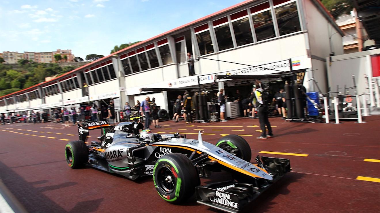 Sergio Perez (MEX) Force India VJM08 at Formula One World Championship, Rd6, Monaco Grand Prix Practice, Monte-Carlo, Monaco, Thursday 21  May 2015. © Sutton Motorsport Images