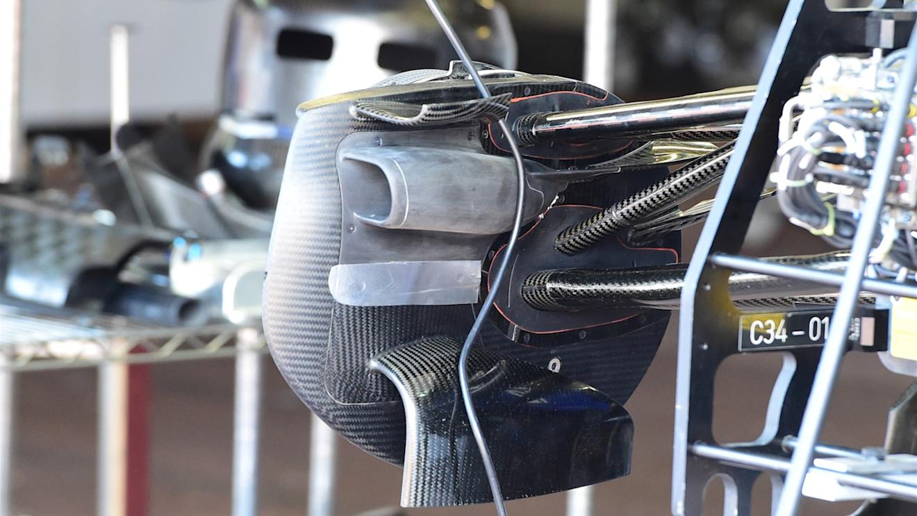 Sauber C34 front brake duct detail at Formula One World Championship, Rd6, Monaco Grand Prix Preparations, Monte-Carlo, Monaco, Wednesday 20 May 2015. © Sutton Motorsport Images