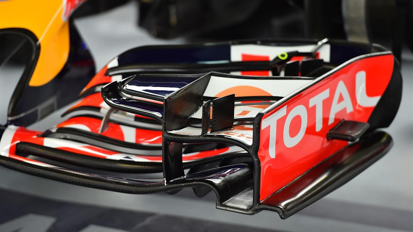Red Bull Racing RB11 front wing detail at Formula One World Championship, Rd15, Russian Grand Prix, Practice, Sochi Autodrom, Sochi, Krasnodar Krai, Russia, Friday 9 October 2015. © Sutton Motorsport Images