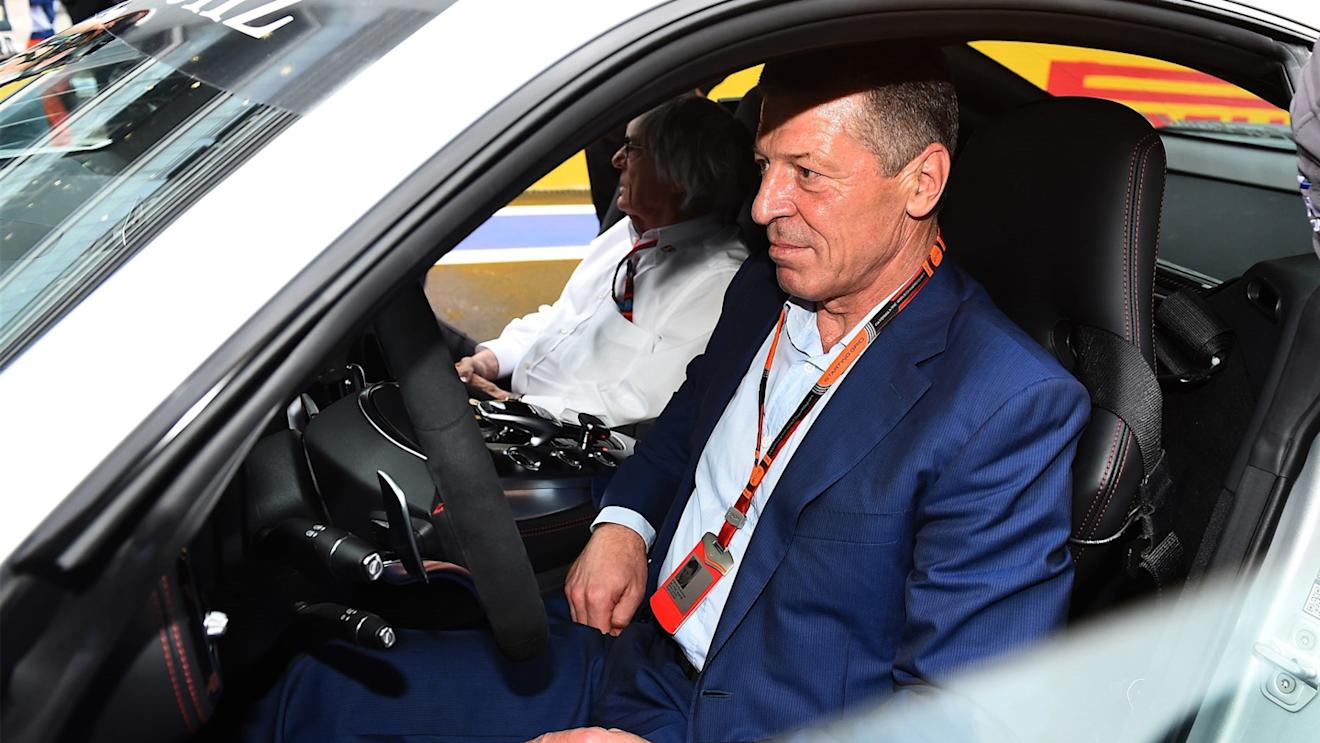 Dmitry Kozak (RUS) Deputy Prime Minister of the Russian Federation and Formula One group CEO Bernie Ecclestone (GBR) in the Safety Car at Formula One World Championship, Rd15, Russian Grand Prix, Practice, Sochi Autodrom, Sochi, Krasnodar Krai, Russia, Friday 9 October 2015. © Sutton Motorsport Images