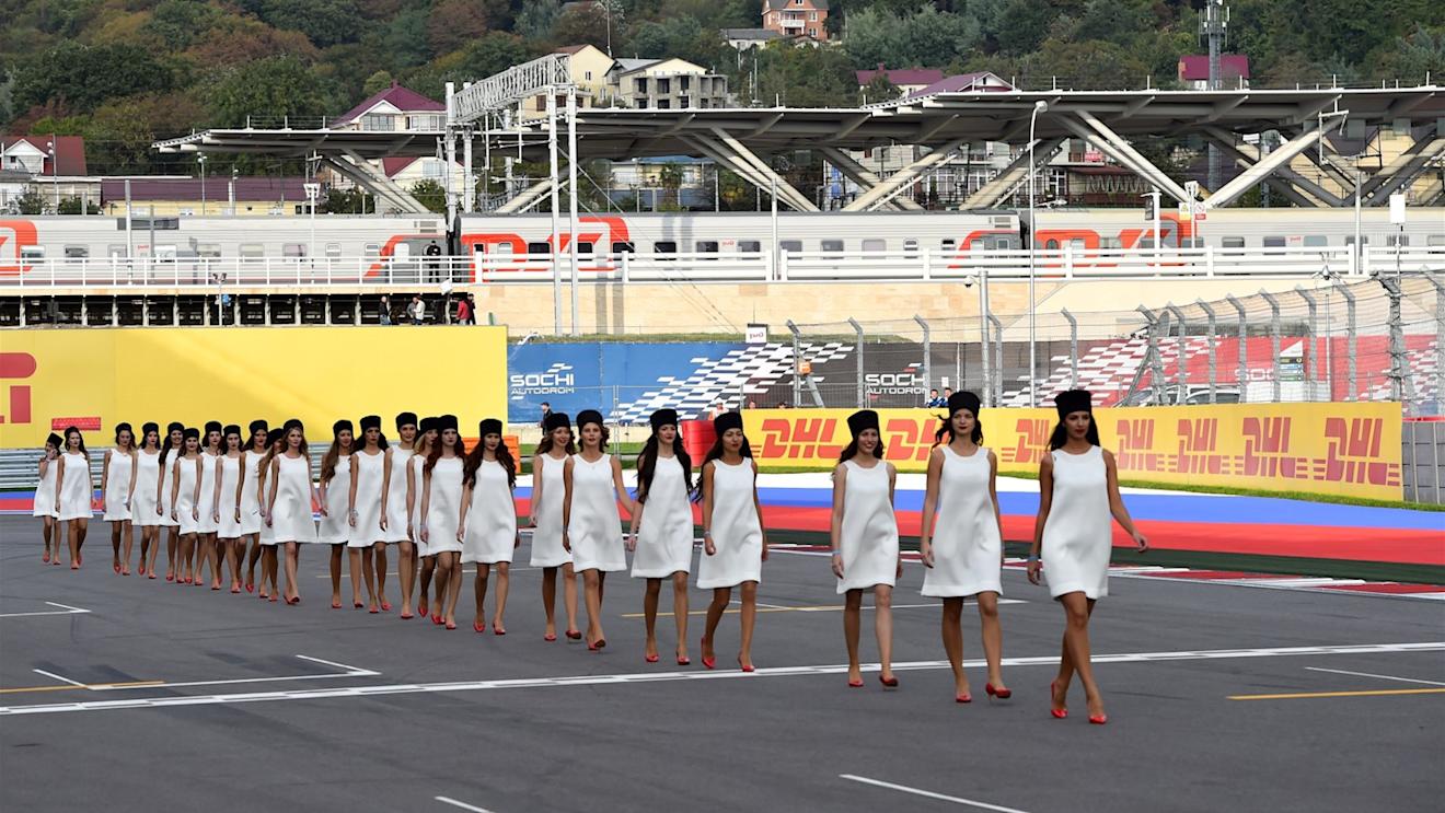 Grid Girls at Formula One World Championship, Rd15, Russian Grand Prix, Qualifying, Sochi Autodrom, Sochi, Krasnodar Krai, Russia, Saturday 10 October 2015. © Sutton Motorsport Images