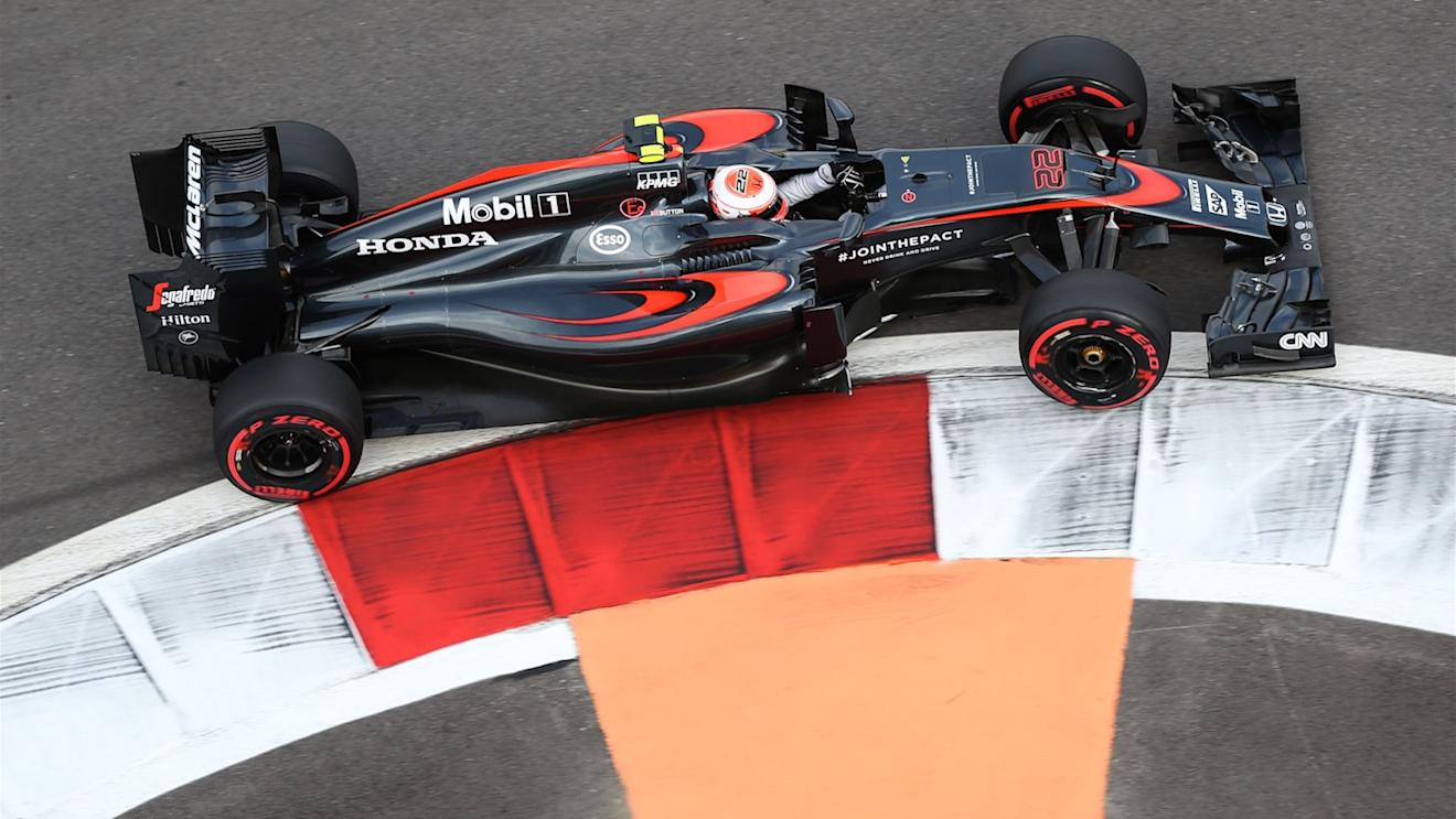 Jenson Button (GBR) McLaren MP4-30 at Formula One World Championship, Rd15, Russian Grand Prix, Qualifying, Sochi Autodrom, Sochi, Krasnodar Krai, Russia, Saturday 10 October 2015. © Sutton Motorsport Images