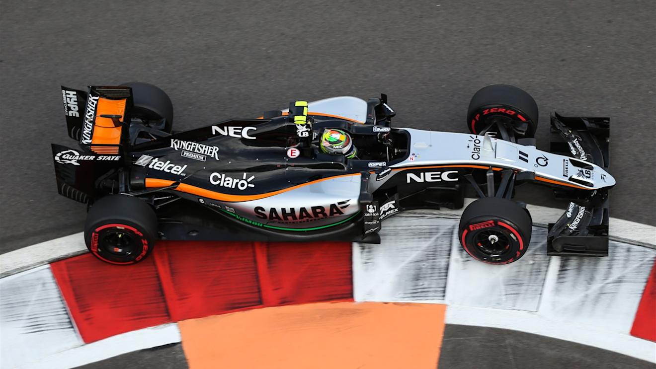 Sergio Perez (MEX) Force India VJM08 at Formula One World Championship, Rd15, Russian Grand Prix, Qualifying, Sochi Autodrom, Sochi, Krasnodar Krai, Russia, Saturday 10 October 2015. © Sutton Motorsport Images