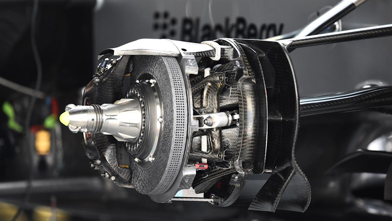 Mercedes AMG F1 W06 front brake and wheel hub detail at Formula One World Championship, Rd15, Russian Grand Prix, Preparations, Sochi Autodrom, Sochi, Krasnodar Krai, Russia, Thursday 8 October 2015. © Sutton Motorsport Images