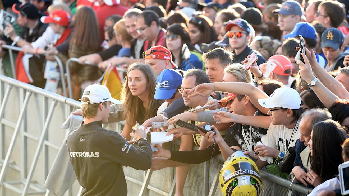 Nico Rosberg (GER) Mercedes AMG F1 during the autograph session at Formula One World Championship, Rd15, Russian Grand Prix, Preparations, Sochi Autodrom, Sochi, Krasnodar Krai, Russia, Thursday 8 October 2015. © Sutton Motorsport Images