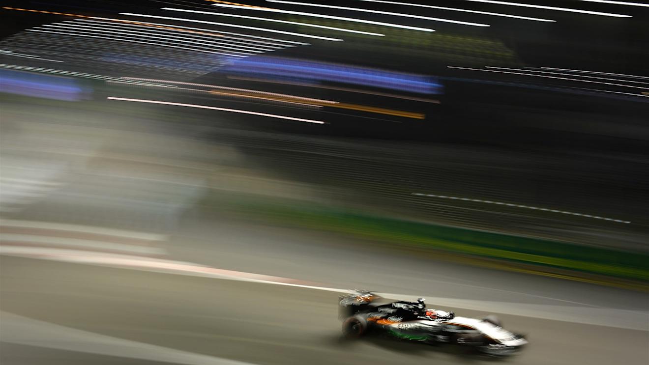 Nico Hulkenberg (GER) Force India VJM08 at Formula One World Championship, Rd13, Singapore Grand Prix, Practice, Marina Bay Street Circuit, Singapore, Friday 18 September 2015. © Sutton Motorsport Images