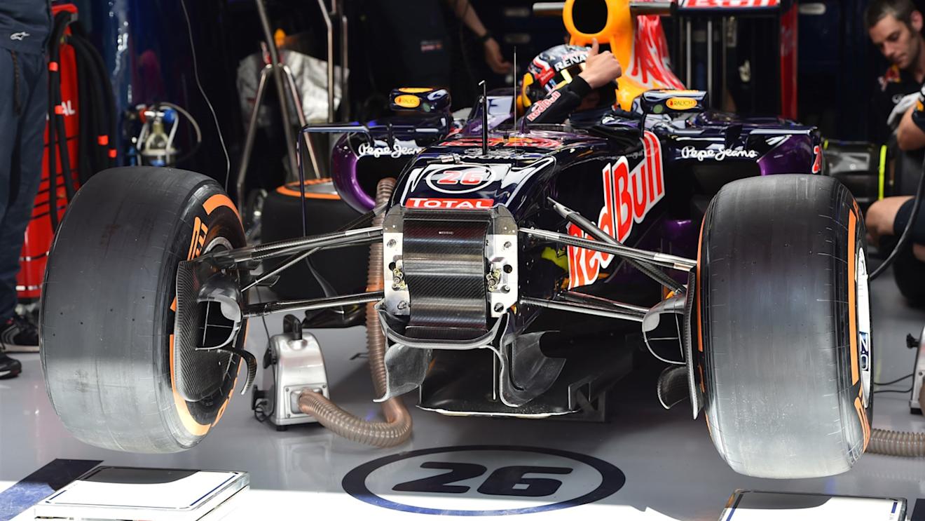 Red Bull Racing RB11 in the garage at Formula One World Championship, Rd5, Spanish Grand Prix Practice, Barcelona, Spain, Friday 8 May 2015. © Sutton Motorsport Images