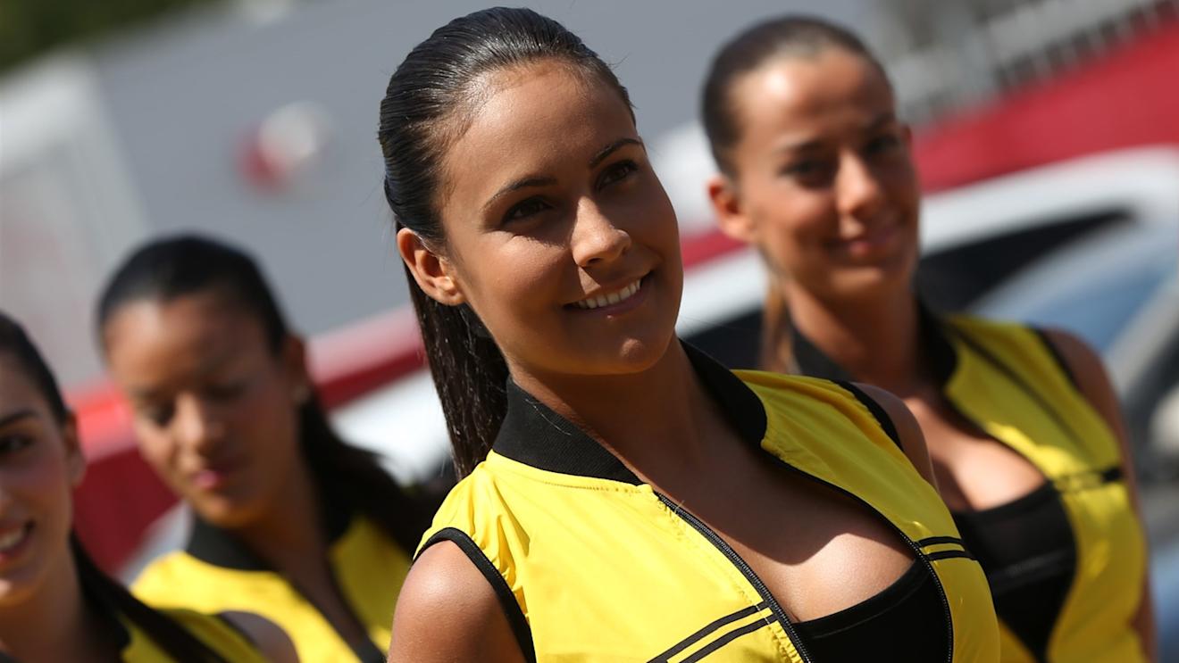 Girls in the paddock at Formula One World Championship, Rd5, Spanish Grand Prix Qualifying, Barcelona, Spain, Saturday 9 May 2015. © Sutton Motorsport Images
