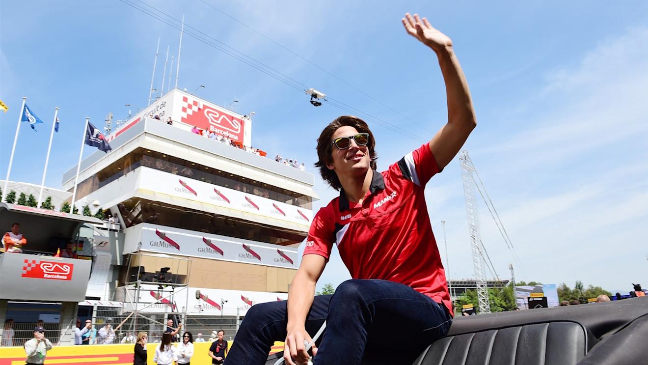 Roberto Merhi (ESP) Marussia at the drivers parade at Formula One World Championship, Rd5, Spanish Grand Prix Race, Barcelona, Spain, Sunday 10 May 2015. © Sutton Motorsport Images