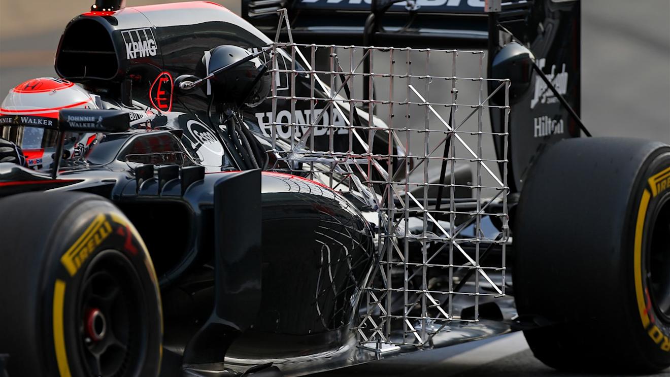 Jenson Button (GBR) McLaren MP4-30 with aero sensor at Formula One Testing, Day Two, Barcelona, Spain, 13 May 2015. © Sutton Motorsport Images