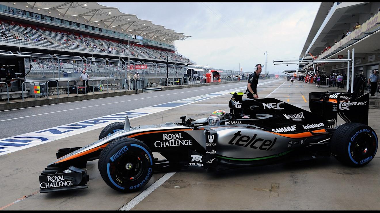 Sergio Perez (MEX) Force India VJM08 at Formula One World Championship, Rd16, United States  Grand Prix, Practice, Austin, Texas, USA, Friday 23 October 2015. © Sutton Motorsport Images