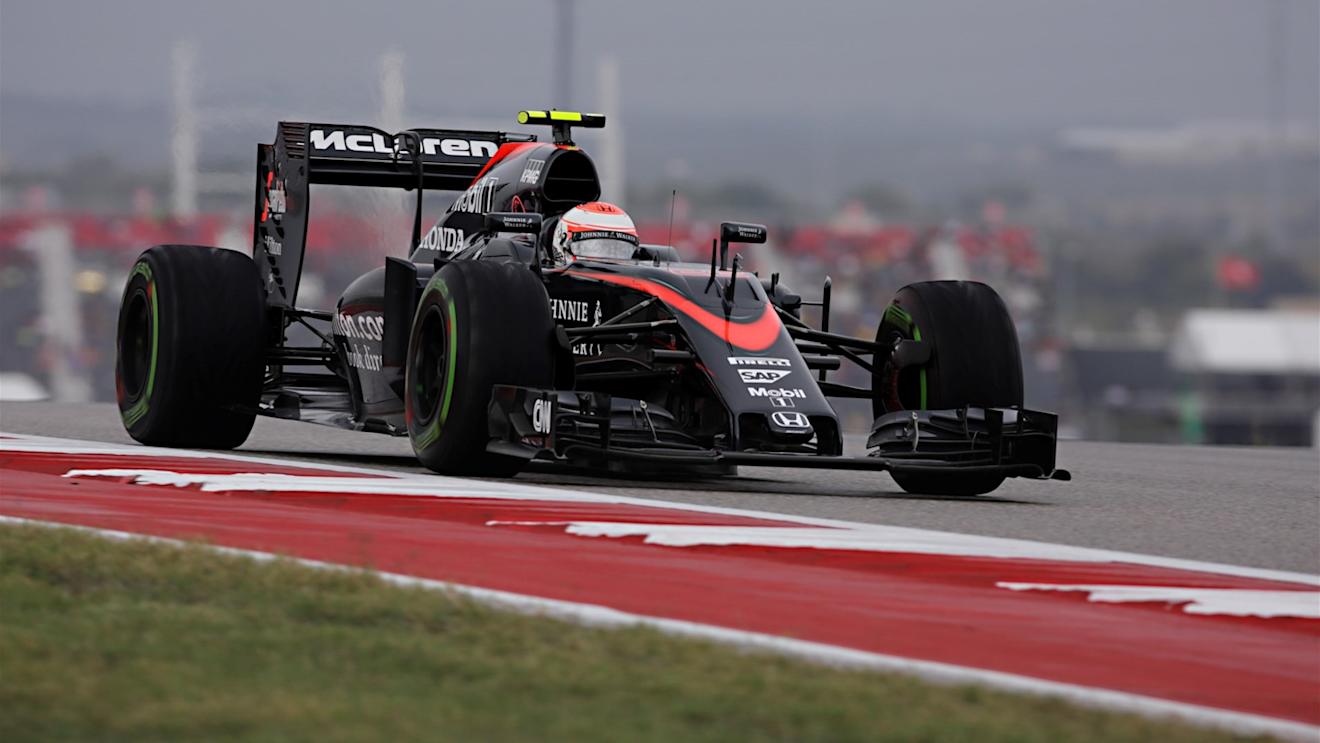 Jenson Button (GBR) McLaren MP4-30 at Formula One World Championship, Rd16, United States  Grand Prix, Practice, Austin, Texas, USA, Friday 23 September 2015. © Sutton Motorsport Images
