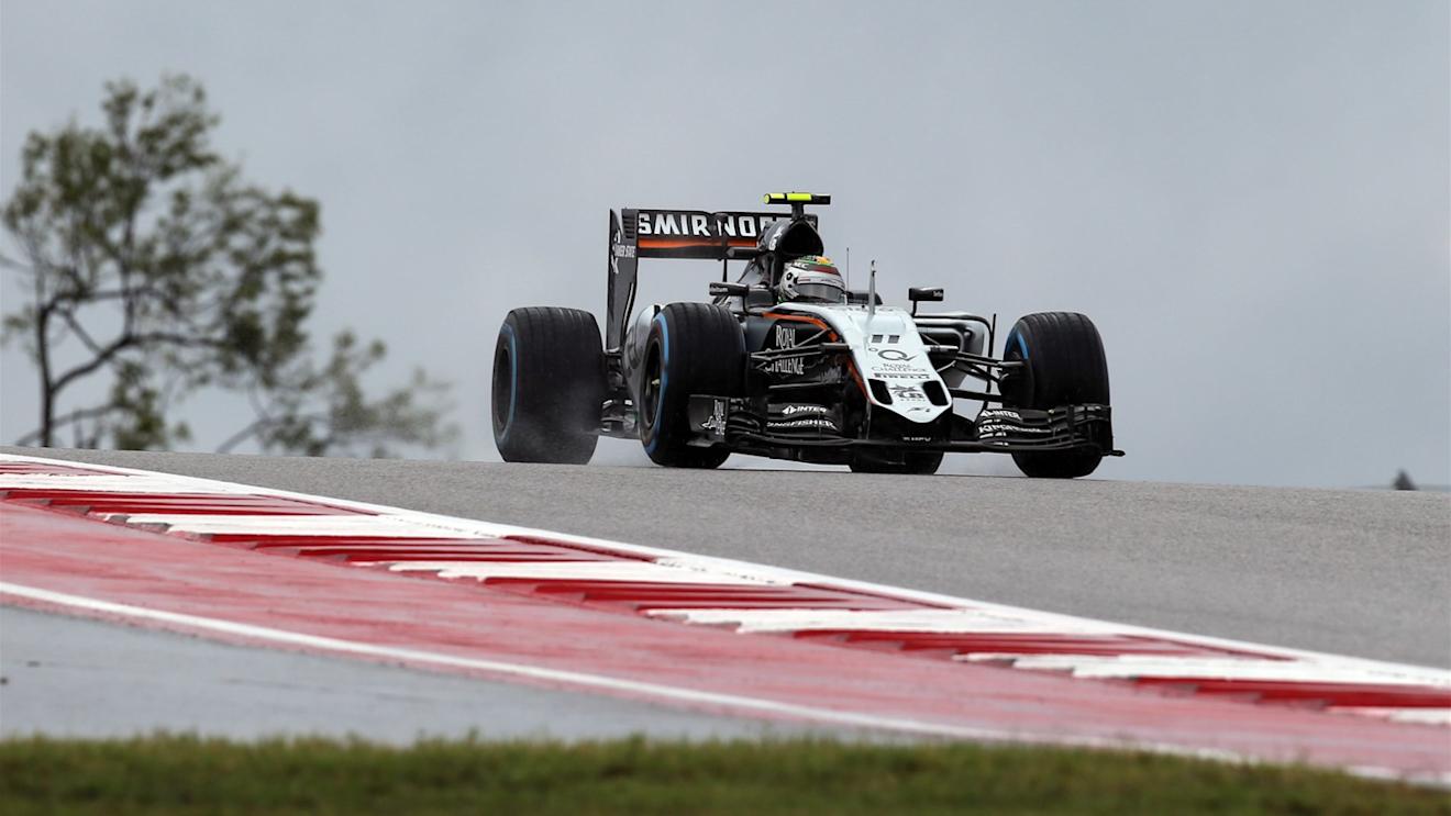 Sergio Perez (MEX) Force India VJM08 at Formula One World Championship, Rd16, United States  Grand Prix, Qualifying, Austin, Texas, USA, Saturday 24 October 2015. © Sutton Motorsport Images