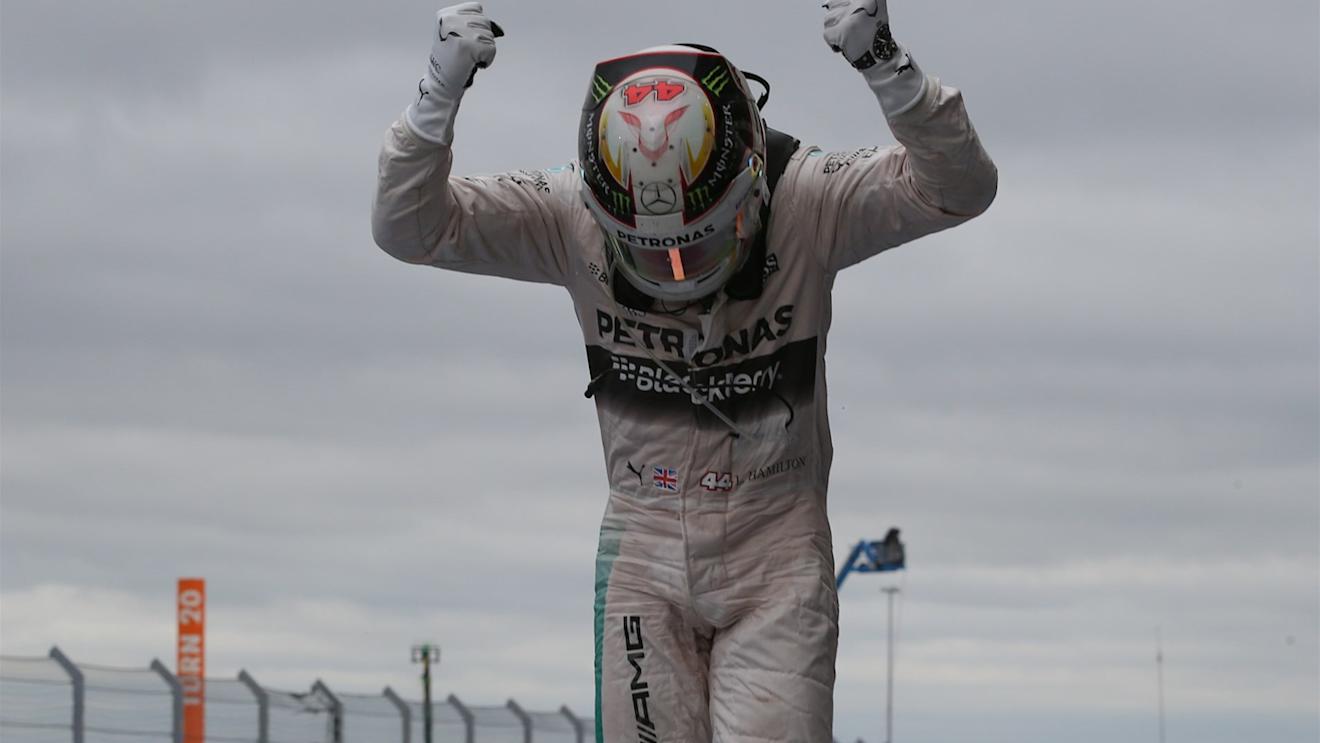 Race winner and new World Champion Lewis Hamilton (GBR) Mercedes AMG F1 celebrates in parc ferme at Formula One World Championship, Rd16, United States  Grand Prix, Race, Austin, Texas, USA, Sunday 25 October 2015. © Sutton Motorsport Images