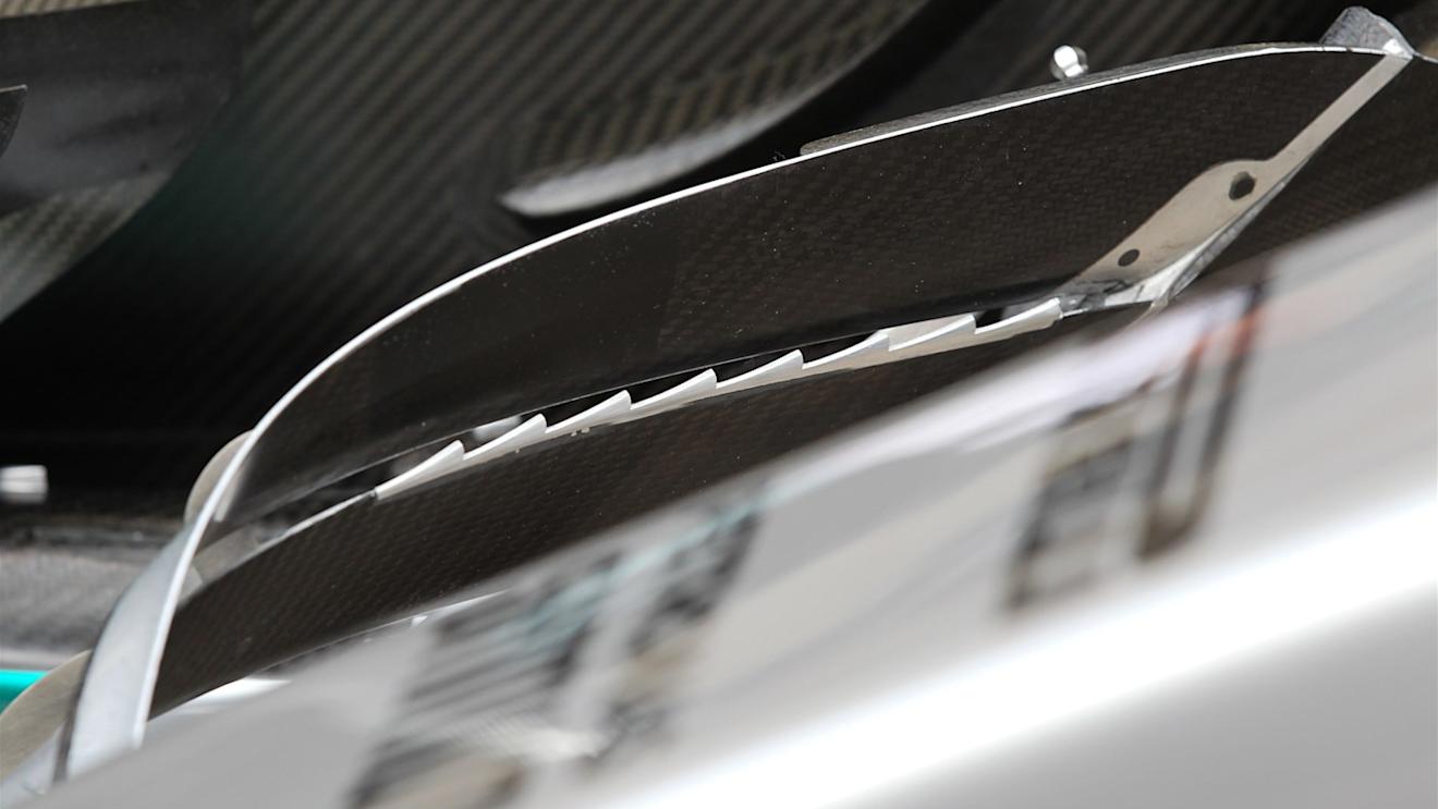 Mercedes AMG F1 W06 front wing detail at Formula One World Championship, Rd16, United States  Grand Prix, Preparations, Austin, Texas, USA, Thursday 22 October 2015. © Sutton Motorsport Images
