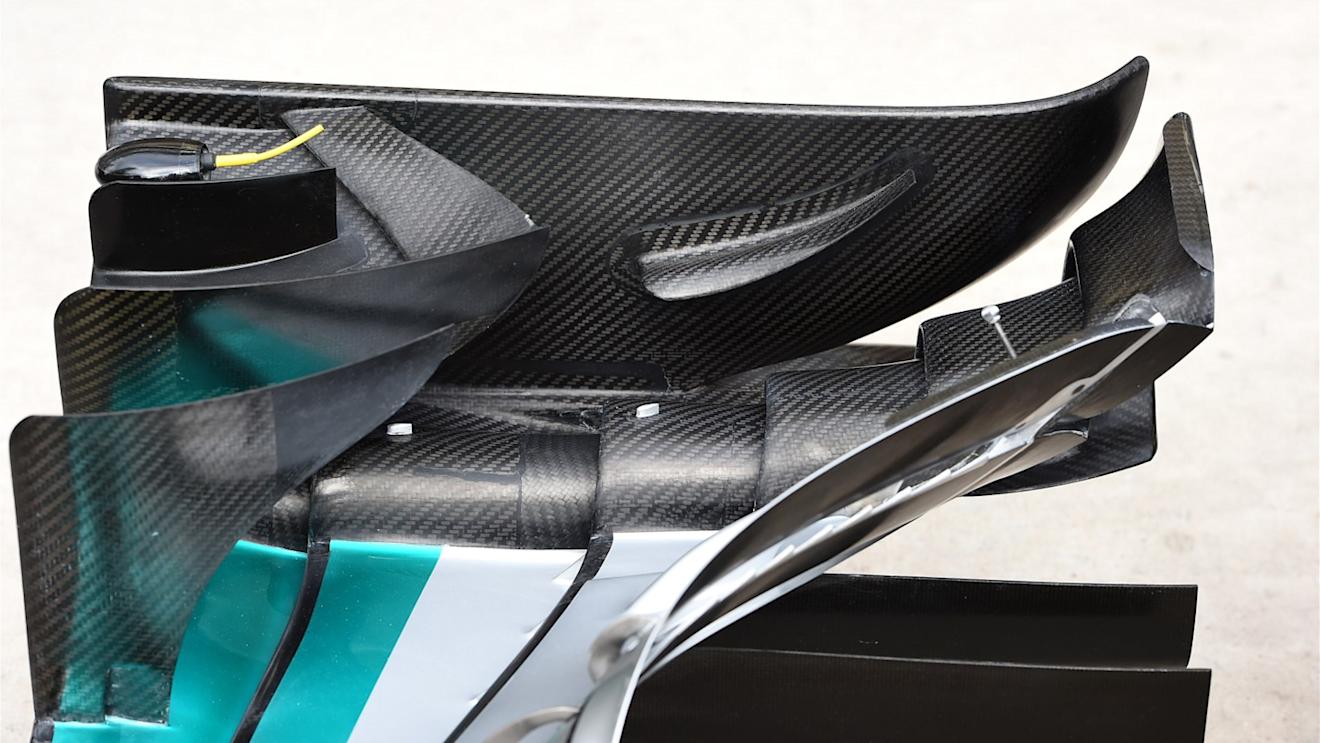 Mercedes AMG F1 W06 front wing detail at Formula One World Championship, Rd16, United States  Grand Prix, Preparations, Austin, Texas, USA, Thursday 22 October 2015. © Sutton Motorsport Images