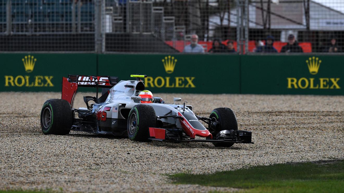 Esteban Gutierrez (MEX) Haas VF-16 spins into the gravel at Formula One World Championship, Rd1, Australian Grand Prix, Practice, Albert Park, Melbourne, Australia, Friday 18 March 2016. © Sutton Motorsport Images