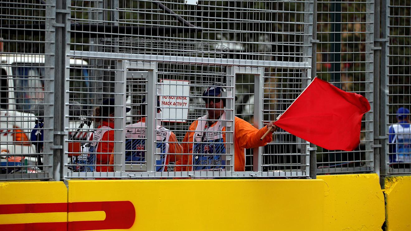 The red flag is shown at Formula One World Championship, Rd1, Australian Grand Prix, Race, Albert Park, Melbourne, Australia, Sunday 20 March 2016. © Sutton Motorsport Images