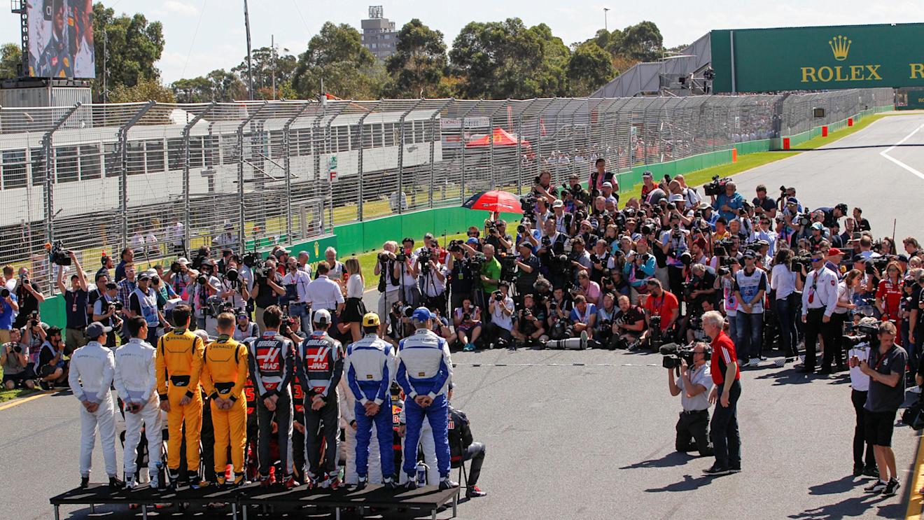 F1 drivers group photo at Formula One World Championship, Rd1, Australian Grand Prix, Race, Albert Park, Melbourne, Australia, Sunday 20 March 2016. © Sutton Motorsport Images