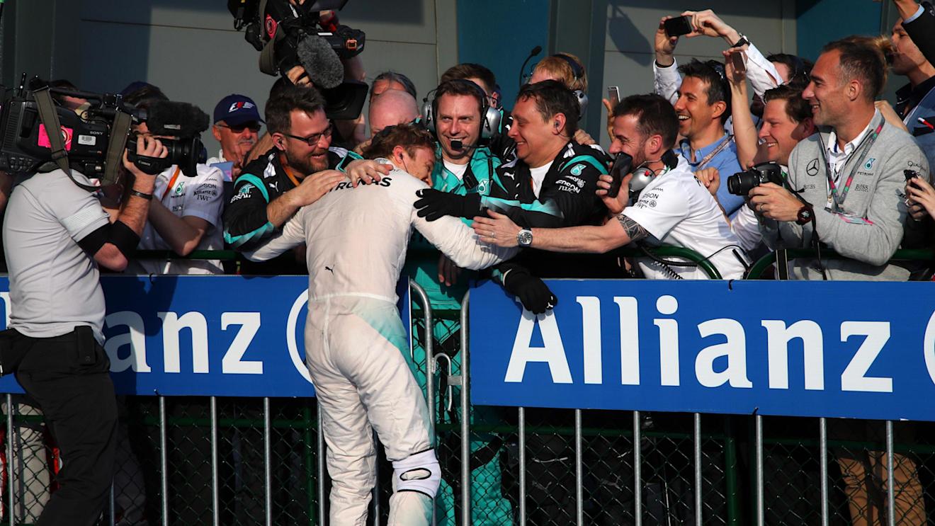 Race winner Nico Rosberg (GER) Mercedes AMG F1 celebrates in parc ferme at Formula One World Championship, Rd1, Australian Grand Prix, Race, Albert Park, Melbourne, Australia, Sunday 20 March 2016. © Sutton Motorsport Images