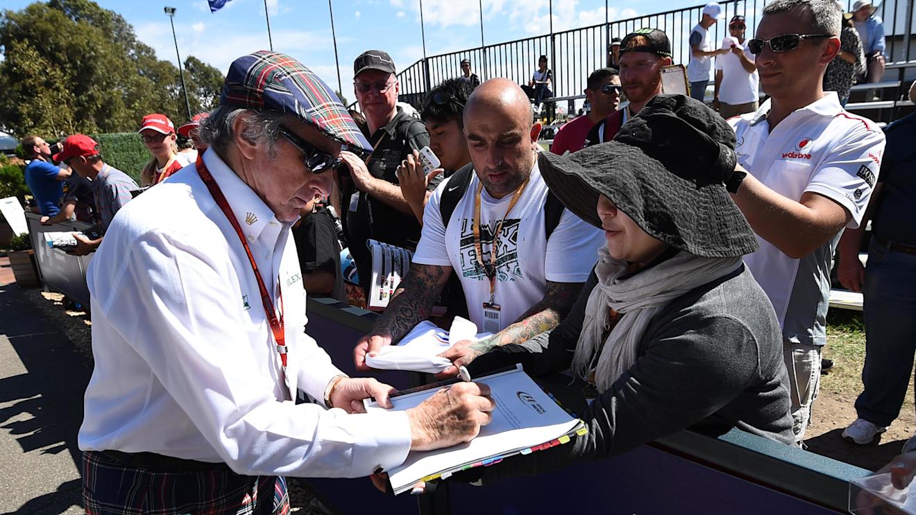 Jackie Stewart (GBR) signs autographs for the fans at Formula One World Championship, Rd1, Australian Grand Prix, Preparations, Albert Park, Melbourne, Australia, Thursday 17 March 2016. © Sutton Motorsport Images