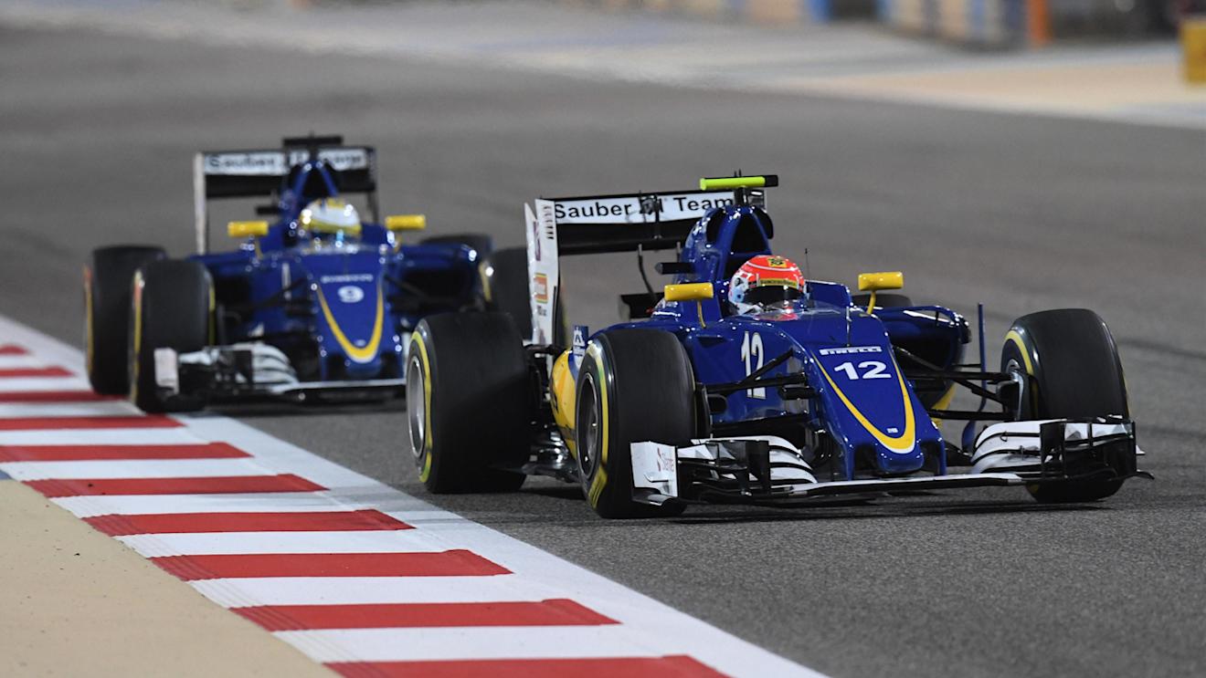 Felipe Nasr (BRA) Sauber C35 leads Marcus Ericsson (SWE) Sauber C35 at Formula One World Championship, Rd2, Bahrain Grand Prix Race, Bahrain International Circuit, Sakhir, Bahrain, Sunday 3 April 2016. © Sutton Motorsport Images