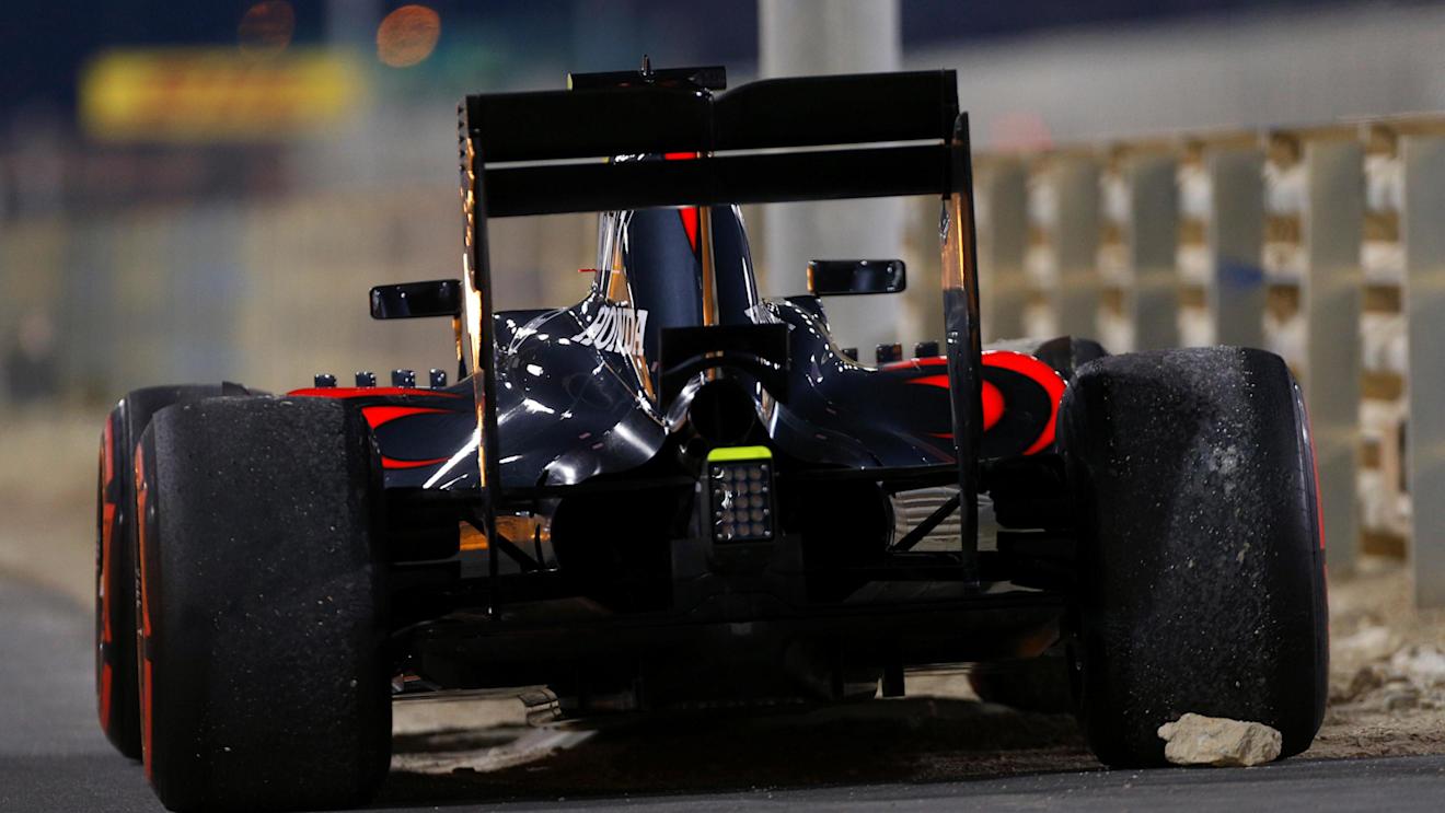 The car of race retiree Jenson Button (GBR) McLaren MP4-31 at Formula One World Championship, Rd2, Bahrain Grand Prix Race, Bahrain International Circuit, Sakhir, Bahrain, Sunday 3 April 2016. © Sutton Motorsport Images