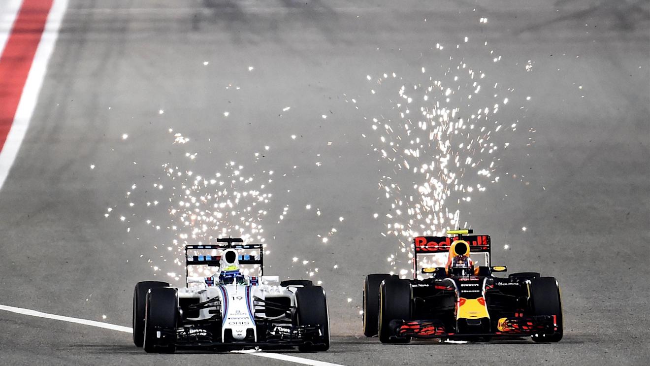 Felipe Massa (BRA) Williams FW38 and Daniil Kvyat (RUS) Red Bull Racing RB12 battle at Formula One World Championship, Rd2, Bahrain Grand Prix Race, Bahrain International Circuit, Sakhir, Bahrain, Sunday 3 April 2016. © Sutton Motorsport Images
