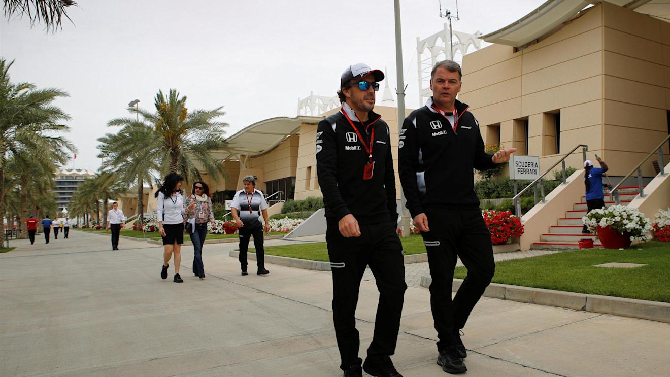 Fernando Alonso (ESP) McLaren at Formula One World Championship, Rd2, Bahrain Grand Prix Preparations, Bahrain International Circuit, Sakhir, Bahrain, Thursday 31 March 2016. © Sutton Motorsport Images