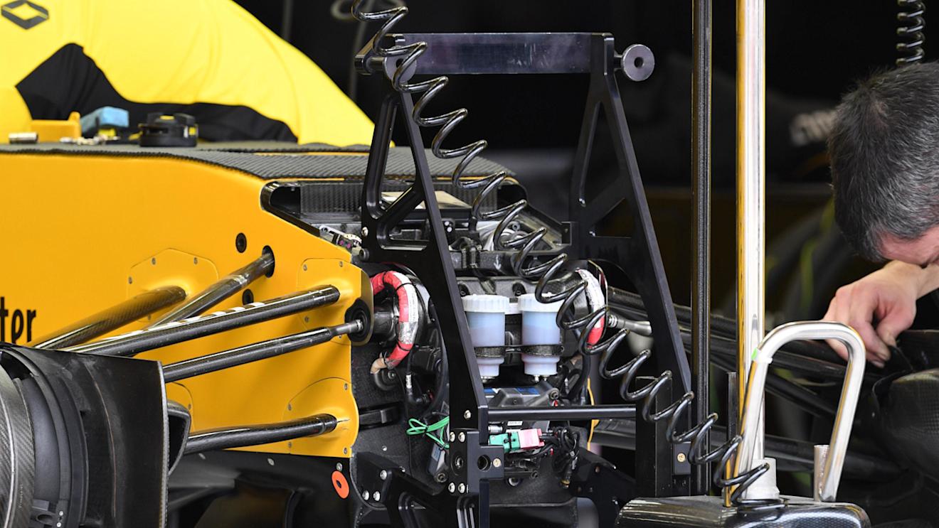 Renault Sport F1 Team RS16 chassis detail at Formula One World Championship, Rd2, Bahrain Grand Prix Preparations, Bahrain International Circuit, Sakhir, Bahrain, Thursday 31 March 2016. © Sutton Motorsport Images