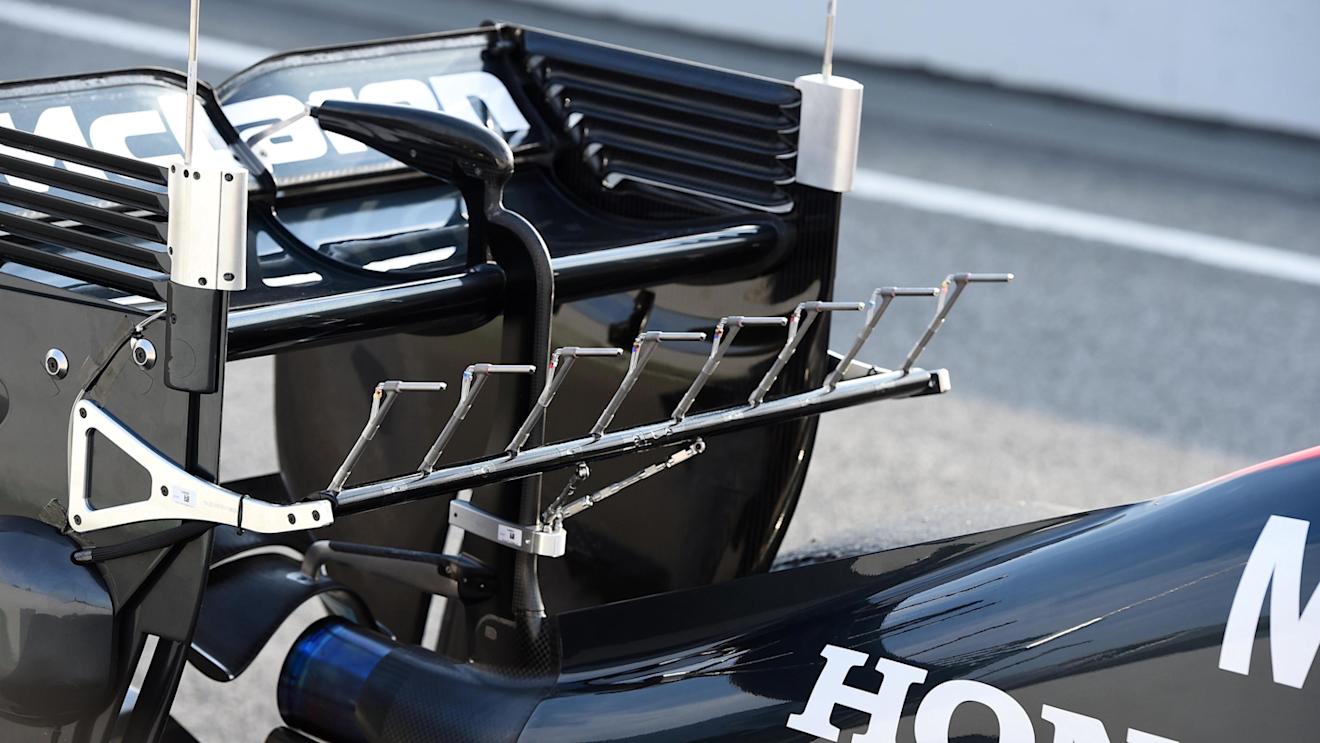 Aero sensor on the rear wing of Fernando Alonso (ESP) McLaren MP4-31  at Formula One Testing, Day Four, Barcelona, Spain, Thursday 25 February 2016. © Sutton Motorsport Images