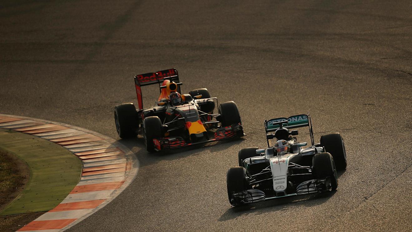 Lewis Hamilton (GBR) Mercedes-Benz F1 W07 Hybrid and Daniil Kvyat (RUS) Red Bull Racing RB12  at Formula One Testing, Day Four, Barcelona, Spain, Thursday 25 February 2016. © Sutton Motorsport Images