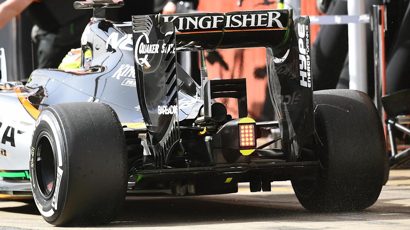 Sergio Perez (MEX) Force India VJM09 rear wing and exhaust detail at Formula One Testing, Day Two, Barcelona, Spain, Tuesday 23 February 2016. © Sutton Motorsport Images