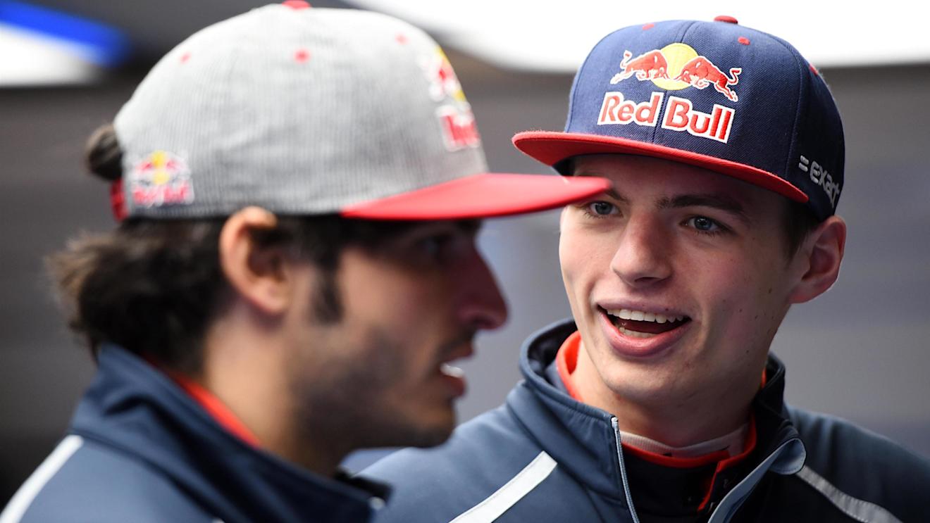 Carlos Sainz jr (ESP) Scuderia Toro Rosso and Max Verstappen (NED) Scuderia Toro Rosso at Formula One Testing, Day One, Barcelona, Spain, Tuesday 1 March 2016. © Sutton Motorsport Images