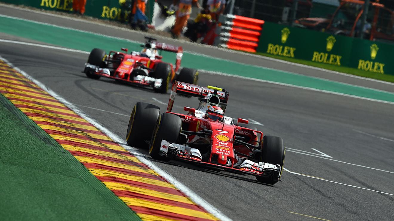 Kimi Raikkonen (FIN) Ferrari SF16-H and Sebastian Vettel (GER) Ferrari SF16-H at Formula One World Championship, Rd13, Belgian Grand Prix, Practice, Spa Francorchamps, Belgium, Friday 26 August 2016. © Sutton Images