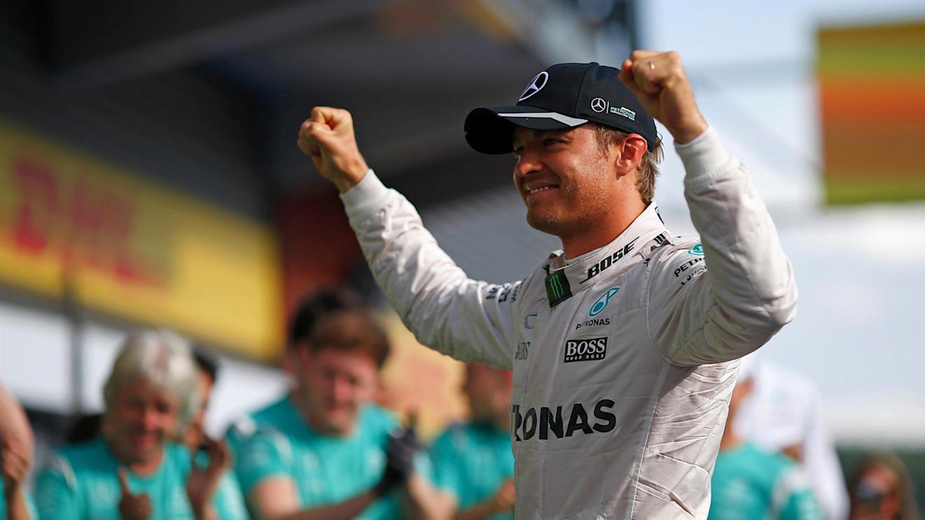 Race winner Nico Rosberg (GER) Mercedes AMG F1 celebrates with the team at Formula One World Championship, Rd13, Belgian Grand Prix, Race, Spa Francorchamps, Belgium, Sunday 28 August 2016. © Sutton Images