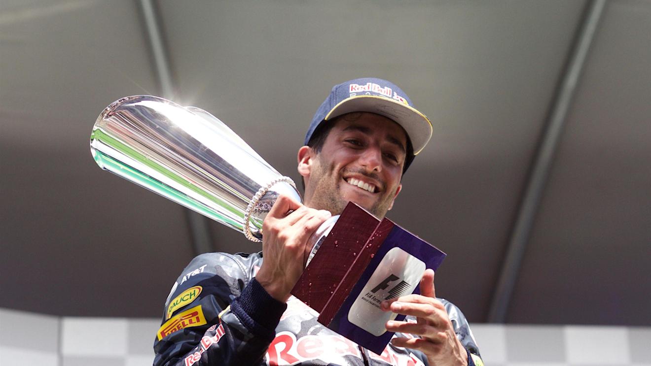 Daniel Ricciardo (AUS) Red Bull Racing celebrates on the podium with the trophy at Formula One World Championship, Rd13, Belgian Grand Prix, Race, Spa Francorchamps, Belgium, Sunday 28 August 2016. © Sutton Images