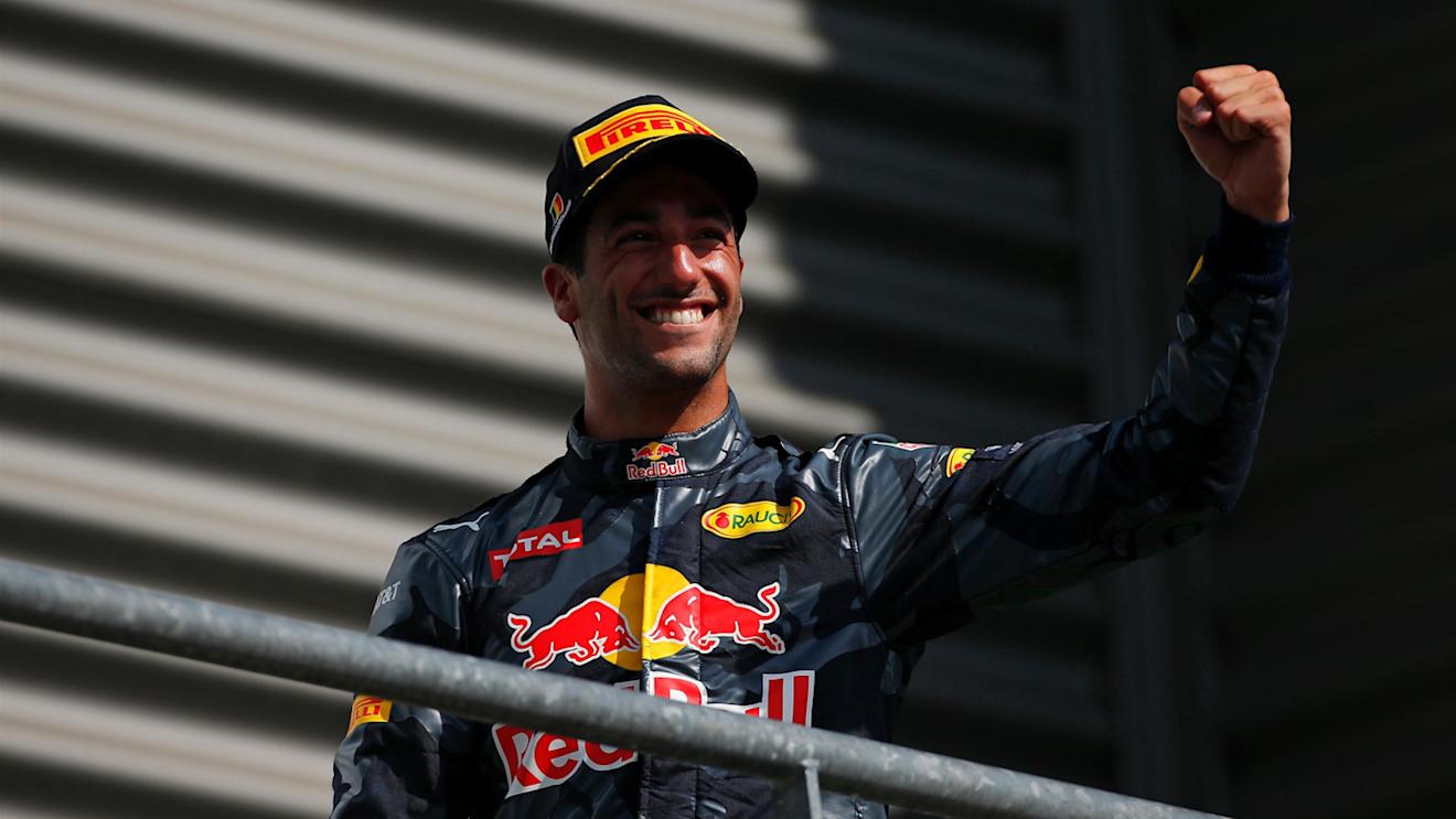 Daniel Ricciardo (AUS) Red Bull Racing celebrates on the podium at Formula One World Championship, Rd13, Belgian Grand Prix, Race, Spa Francorchamps, Belgium, Sunday 28 August 2016. © Sutton Images