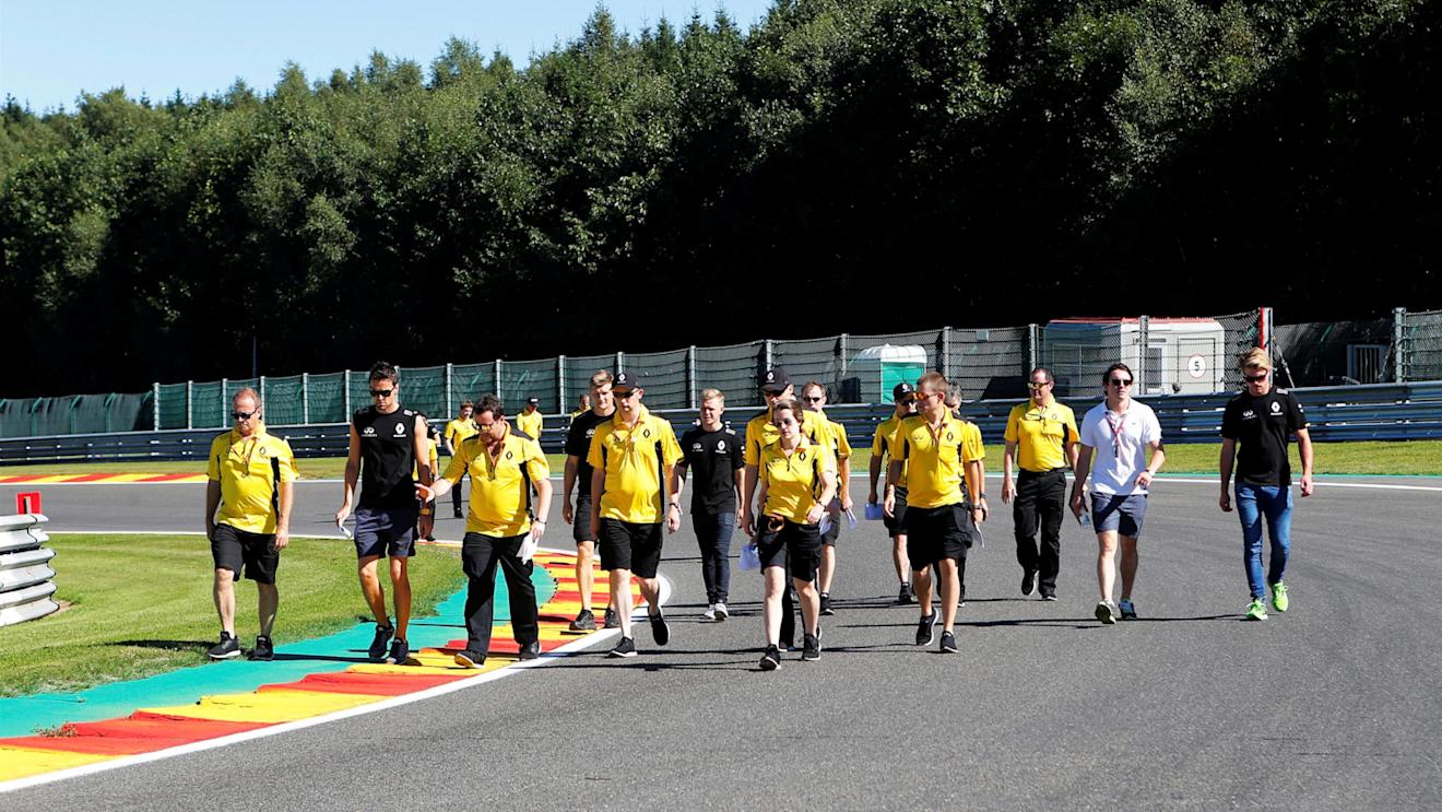 Jolyon Palmer (GBR) Renault Sport F1 Team walks the track at Formula One World Championship, Rd13, Belgian Grand Prix, Preparations, Spa Francorchamps, Belgium, Thursday 25 August 2016. © Sutton Images