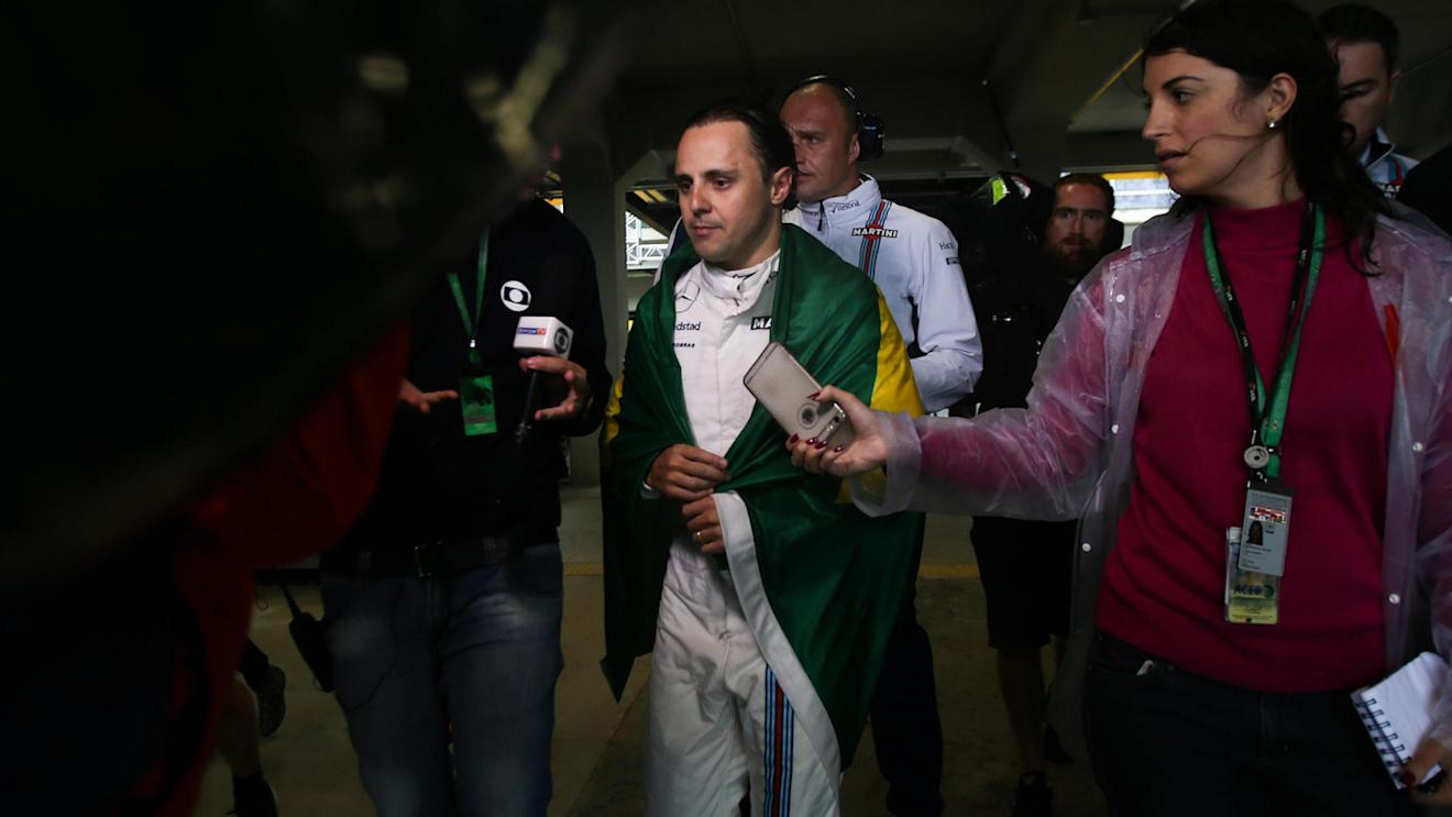 Race retiree Felipe Massa (BRA) Williams celebrates his last race in  Brazil at Formula One World Championship, Rd20, Brazilian Grand Prix, Race, Interlagos, Sao Paulo, Brazil, Sunday 13 November 2016. © Sutton Images